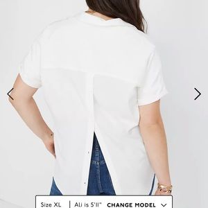 Madewell XL Courier Button-Back Shirt in Pure White